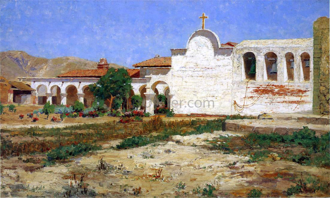 Elmer Wachtel Capistrano Mission - Hand Painted Oil Painting