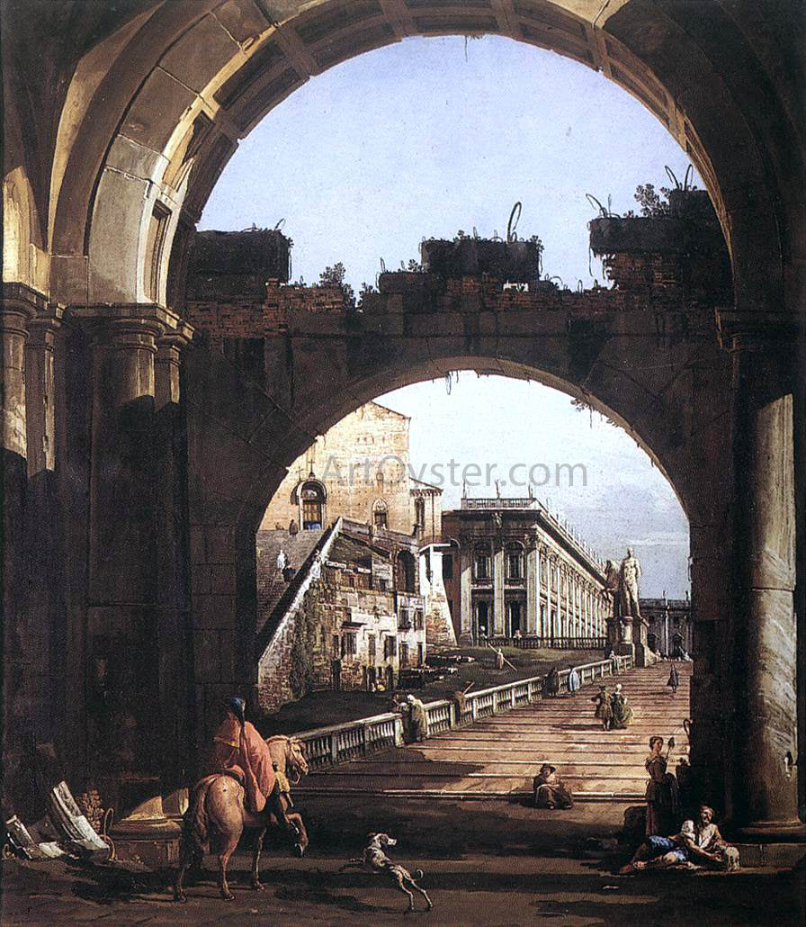 Bernardo Bellotto Capriccio of the Capitol - Hand Painted Oil Painting
