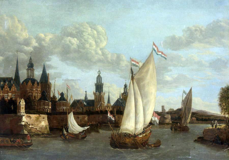Jacobus Storck Capriccio View of Haarlem - Hand Painted Oil Painting