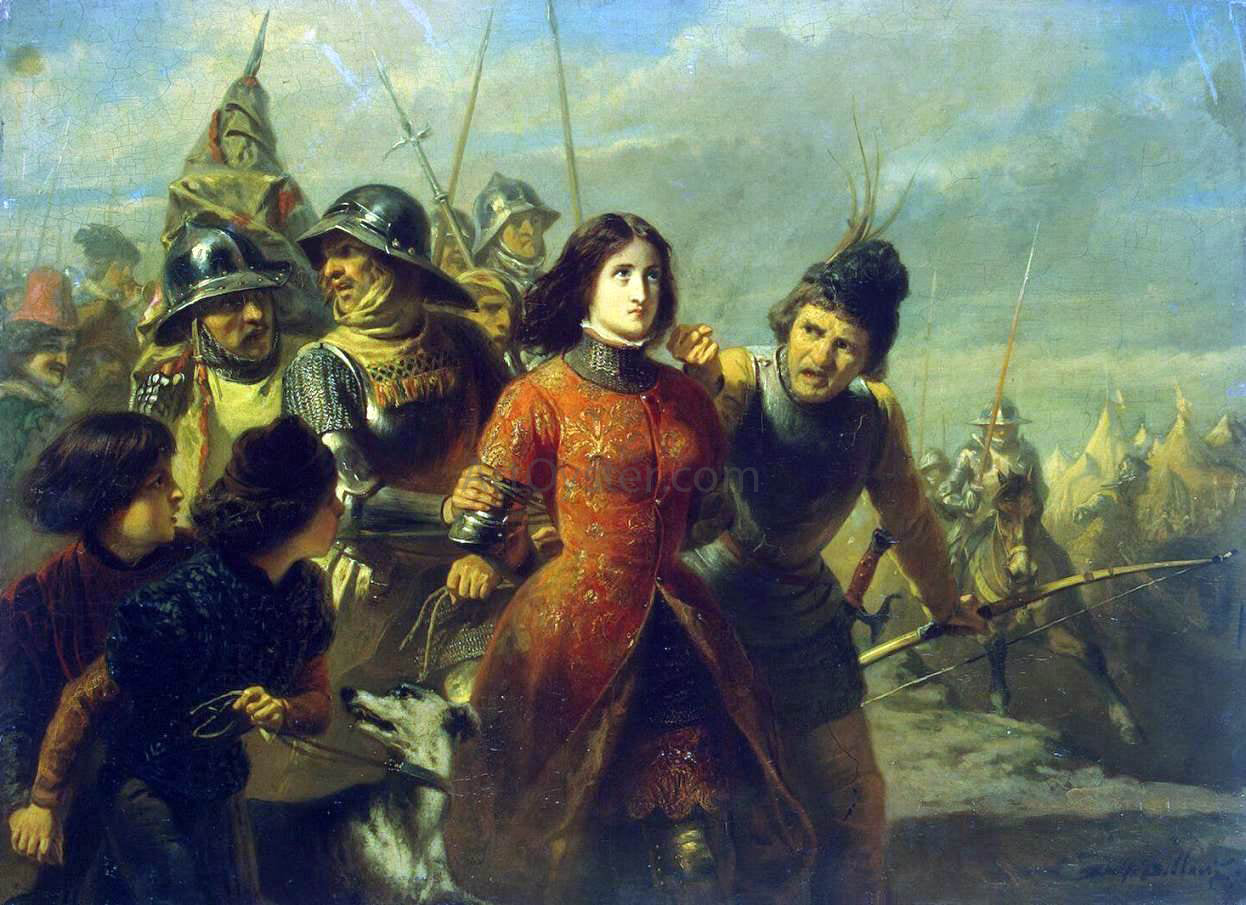 Adolphe-Alexandre Dillens Capture of Joan of Arc - Hand Painted Oil Painting