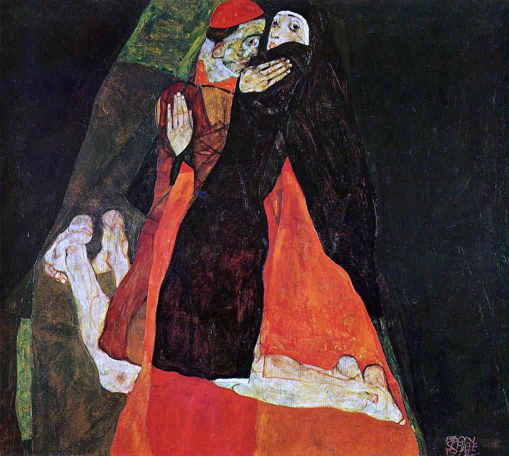  Egon Schiele Cardinal and Nun (also known as Caress) - Hand Painted Oil Painting