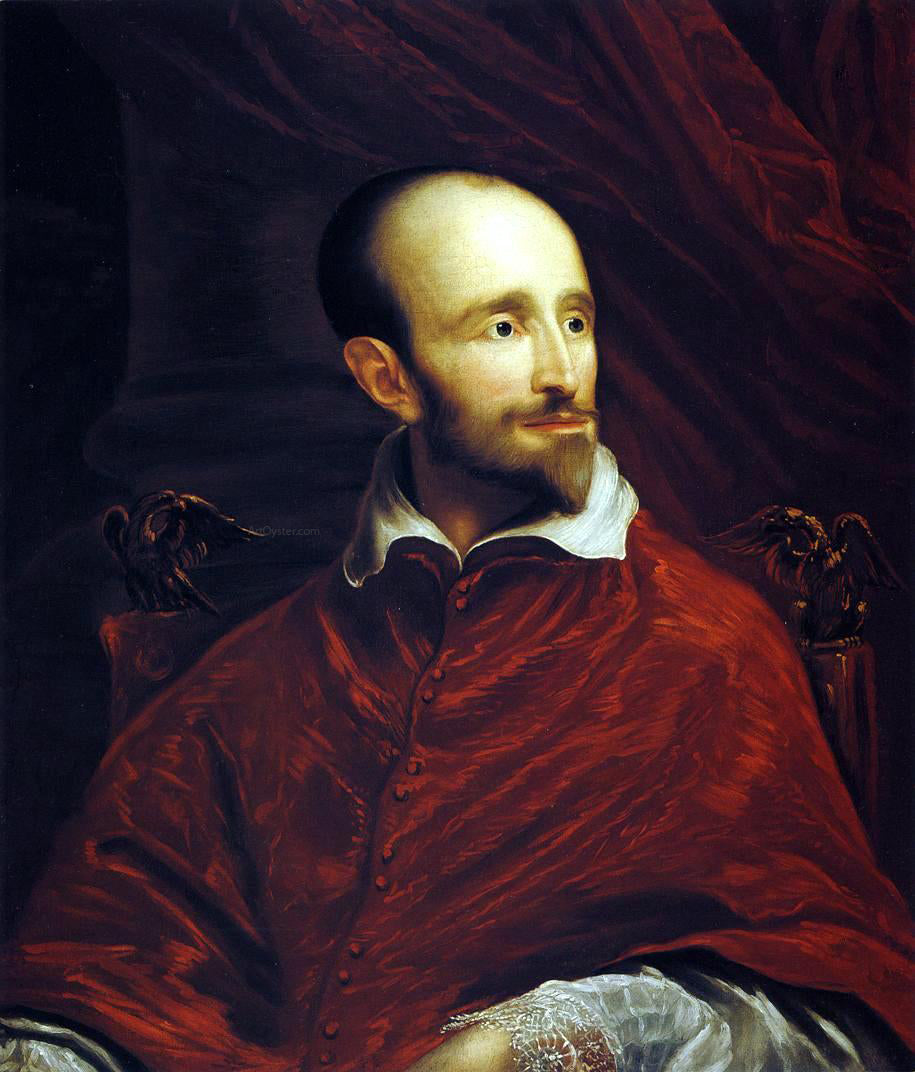 John Smibert Cardinal Guido Bentivoglio (after Anthony Van Dyke) - Hand Painted Oil Painting