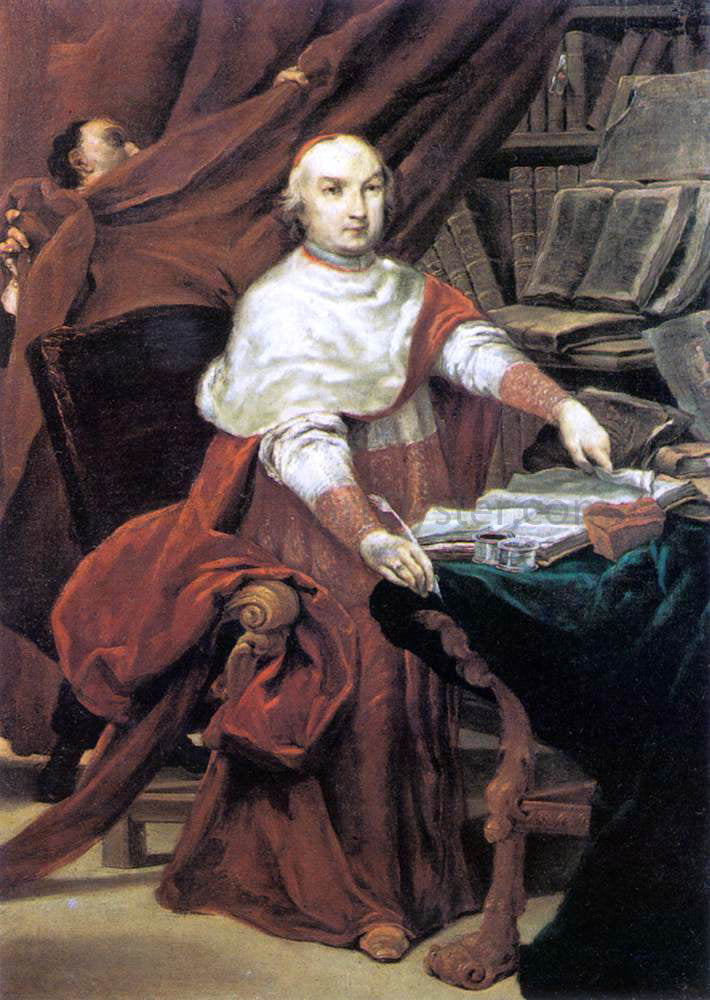  Giuseppe Maria Crespi Cardinal Prospero Lambertini - Hand Painted Oil Painting