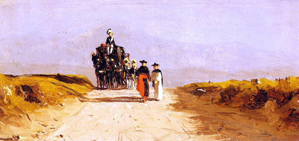 Sanford Robinson Gifford Cardinal's Coach on the Campagna - Hand Painted Oil Painting