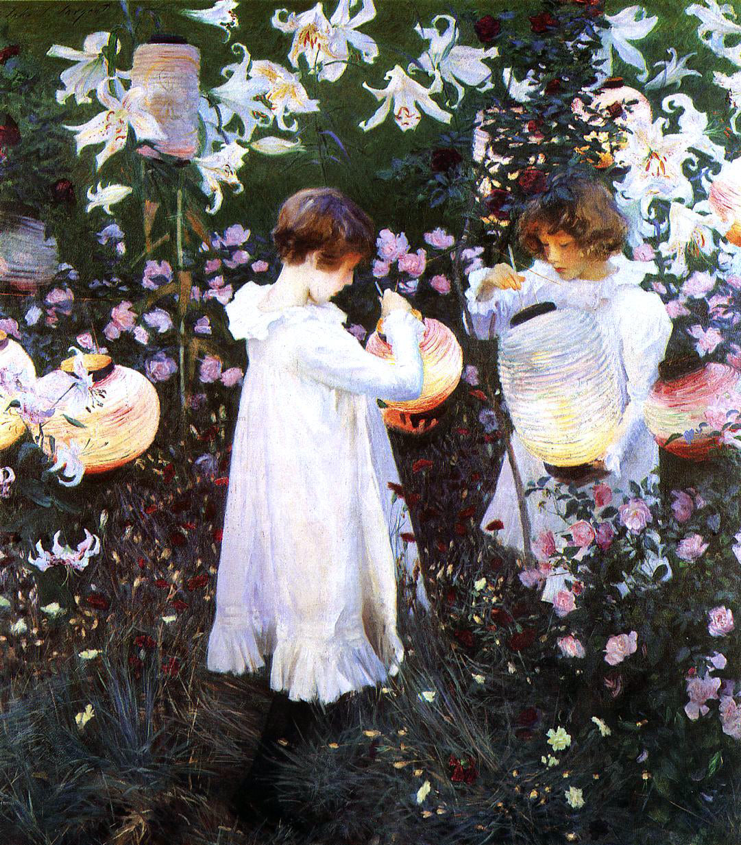 John Singer Sargent Carnation, Lily, Lily, Rose - Hand Painted Oil Painting