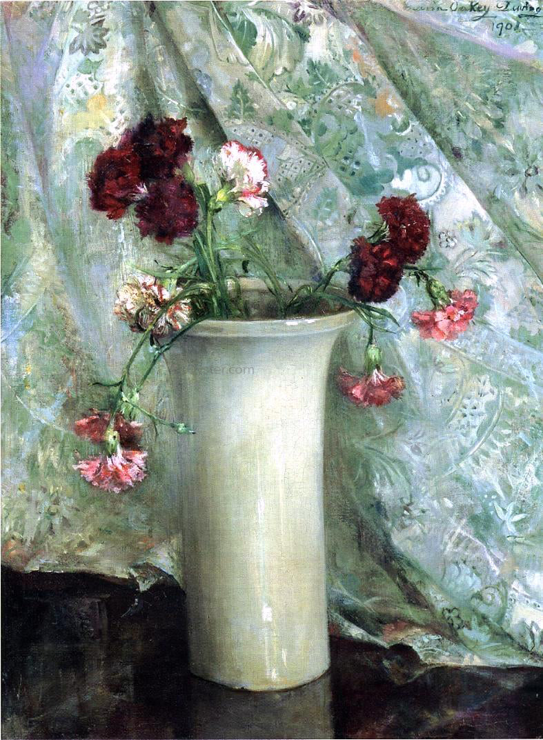 Maria Oakey Dewing Carnations in a Satsuma Vase - Hand Painted Oil Painting