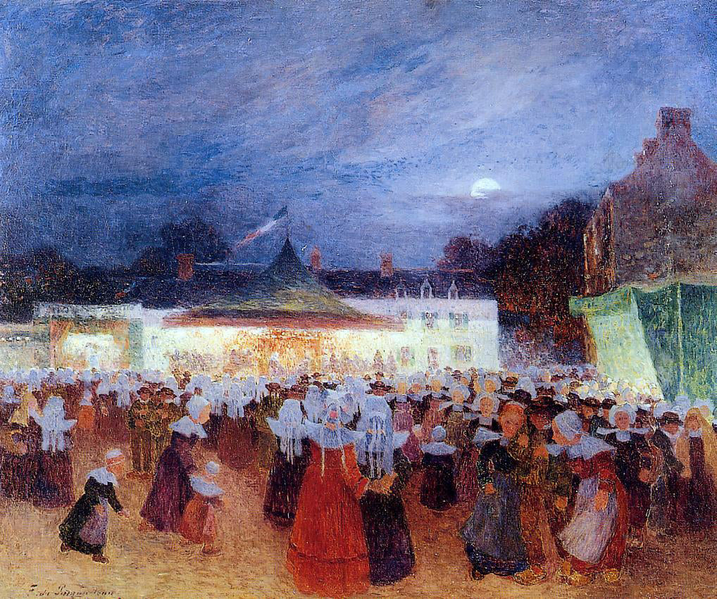 Ferdinand Du Puigaudeau Carnival at Night - Hand Painted Oil Painting