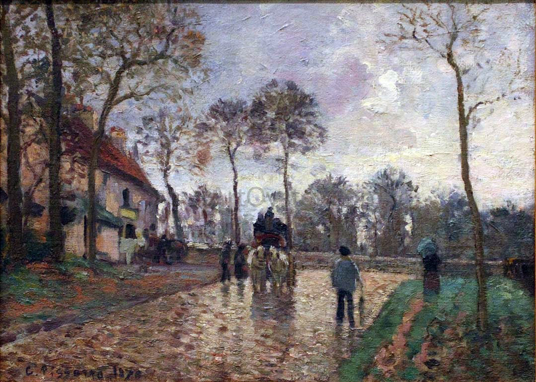 Camille Pissarro Carriage in Louveciennes - Hand Painted Oil Painting