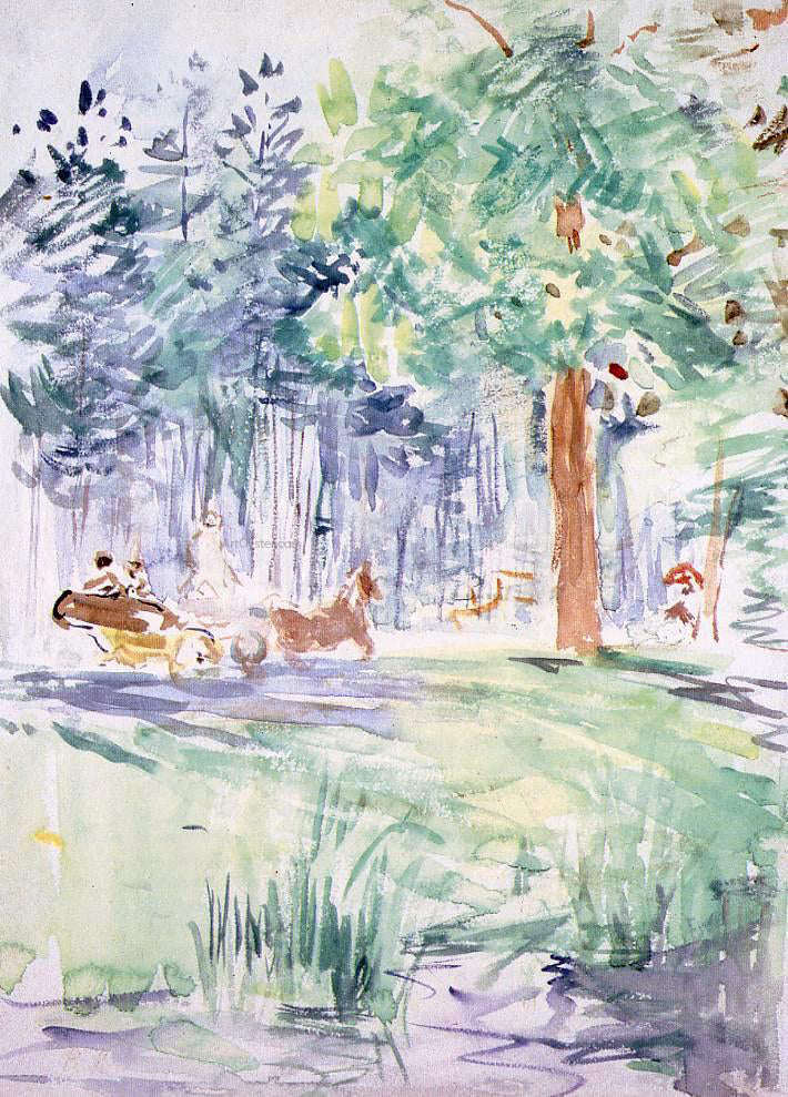 Berthe Morisot Carriage in the Bois de Boulogne - Hand Painted Oil Painting