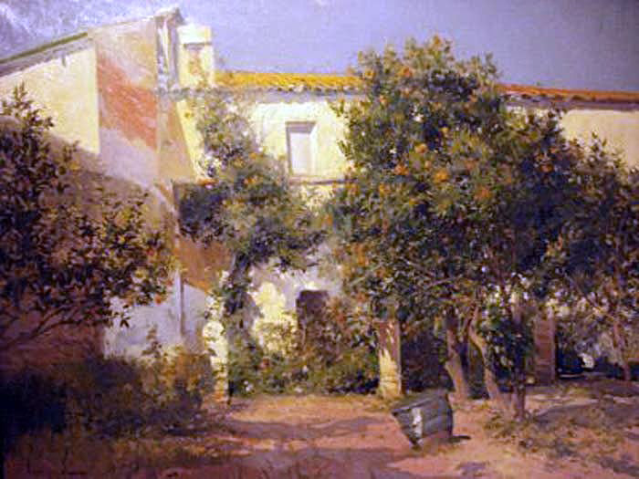 Eliseo Meifren I Roig Casa con Huerto - Hand Painted Oil Painting