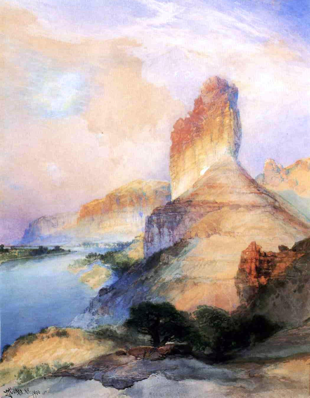 Thomas Moran Castle Butte, Green River, Wyoming - Hand Painted Oil Painting