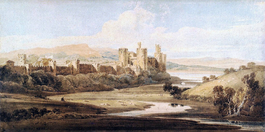 Thomas Girtin Castle Conway from the River Gyffin - Hand Painted Oil Painting