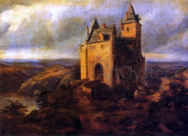 Carl Friedrich Lessing Castle in a Landscape - Hand Painted Oil Painting