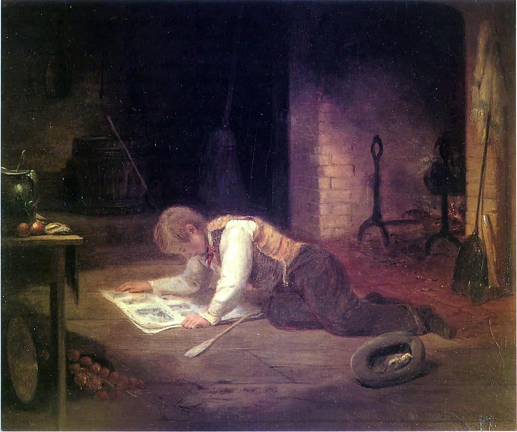 John OBrien Inman Catching Up on the News - Hand Painted Oil Painting