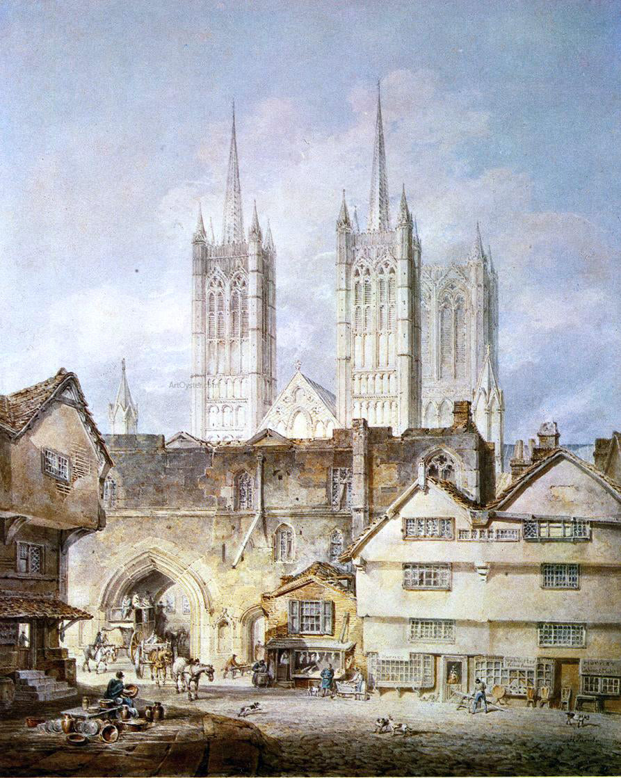 Joseph William Turner Cathedral Church at Lincoln - Hand Painted Oil Painting