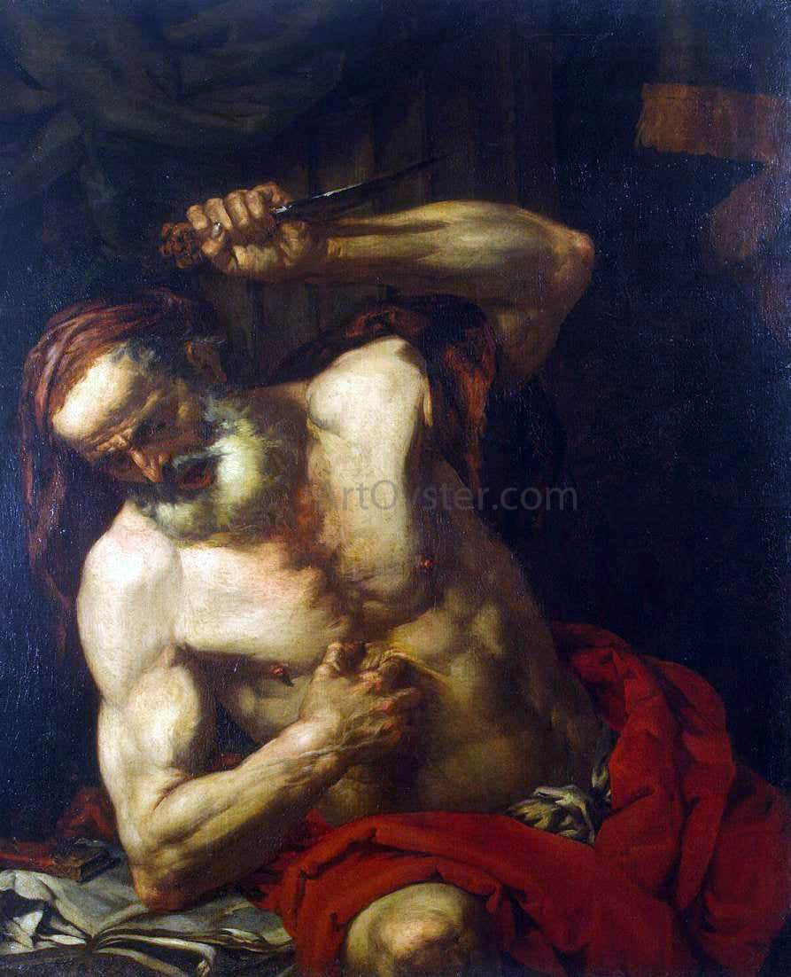 Giovanni Battista Langetti Cato - Hand Painted Oil Painting