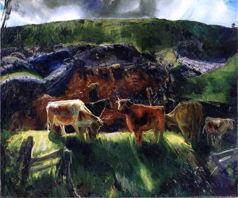 George Wesley Bellows Cattle and Pig Pen - Hand Painted Oil Painting