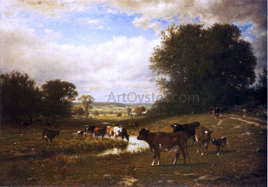 James McDougal Hart Cattle Grazing - Hand Painted Oil Painting