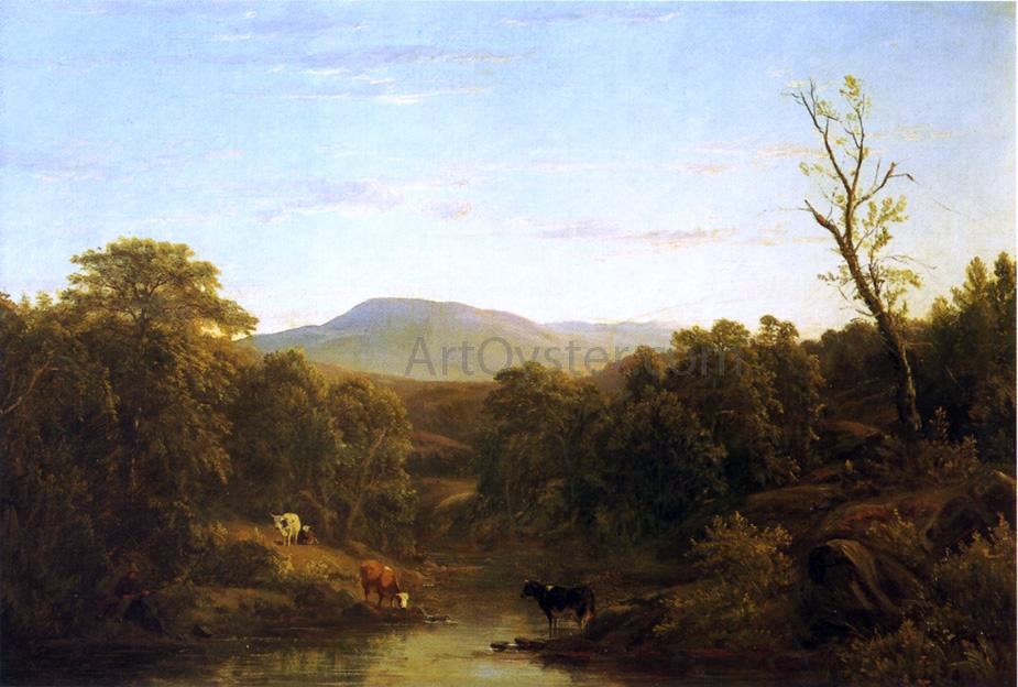 Clinton Boutelle De Witt Clinton Boutelle Cattle Watering by a Stream - Hand Painted Oil Painting