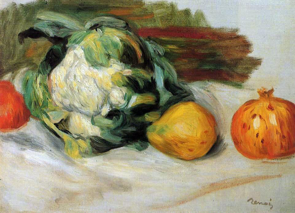 Pierre Auguste Renoir Cauliflower and Pomegranates - Hand Painted Oil Painting