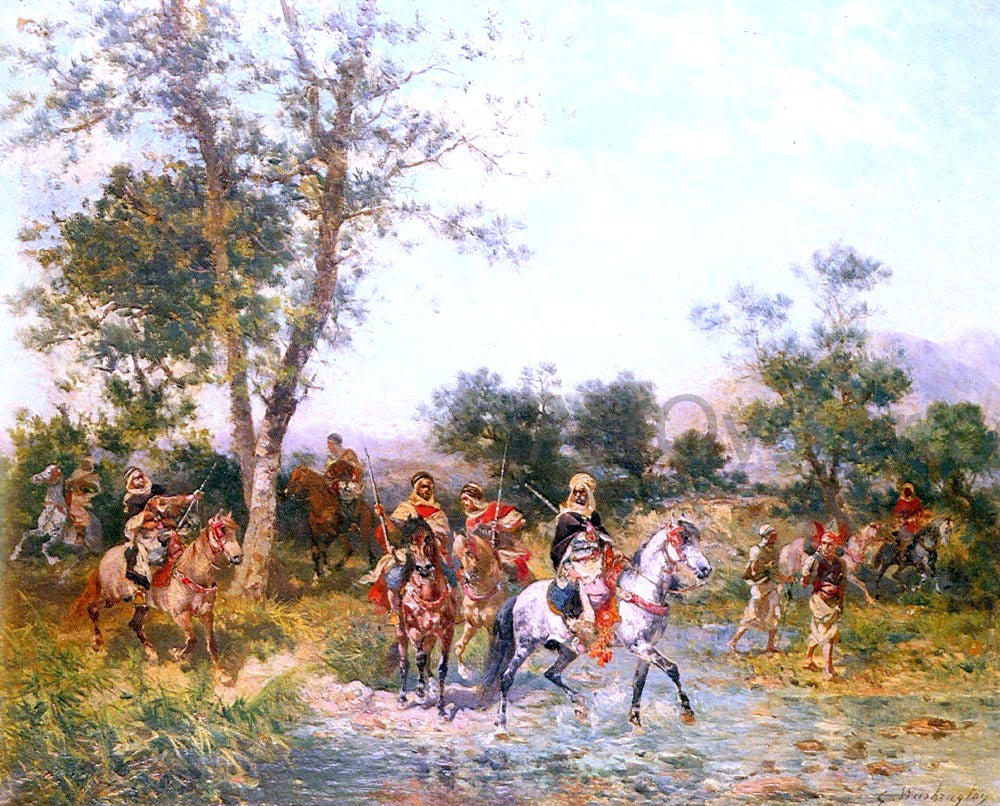 Georges Washington Cavaliers Arabes A L'Abreuvoir - Hand Painted Oil Painting