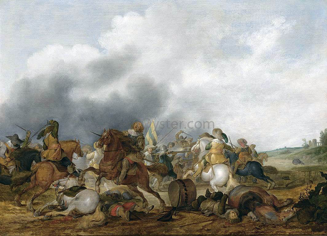  Palamedes Palamedesz Cavalry Battle Scene - Hand Painted Oil Painting