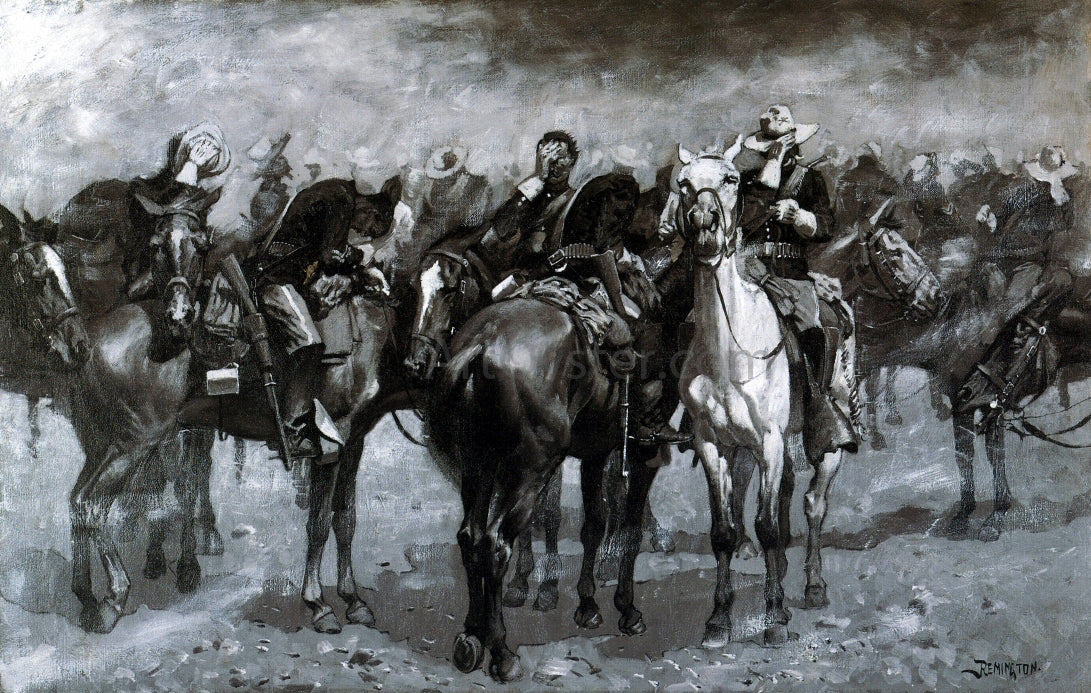 Frederic Remington Cavalry in an Arizona Sandstorm - Hand Painted Oil Painting