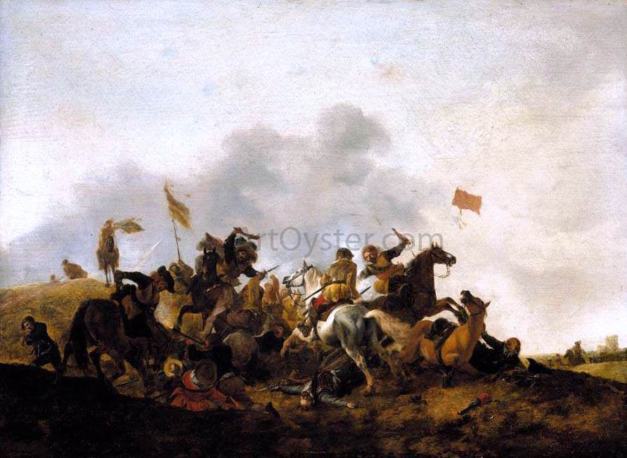 Philips Wouwerman Cavalry Skirmish - Hand Painted Oil Painting