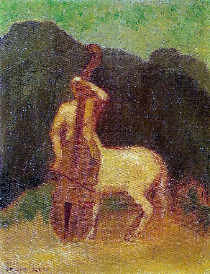 Odilon Redon Centaur with Cello - Hand Painted Oil Painting