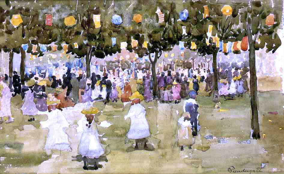 Maurice Prendergast Central Park, New York City, July 4th - Hand Painted Oil Painting