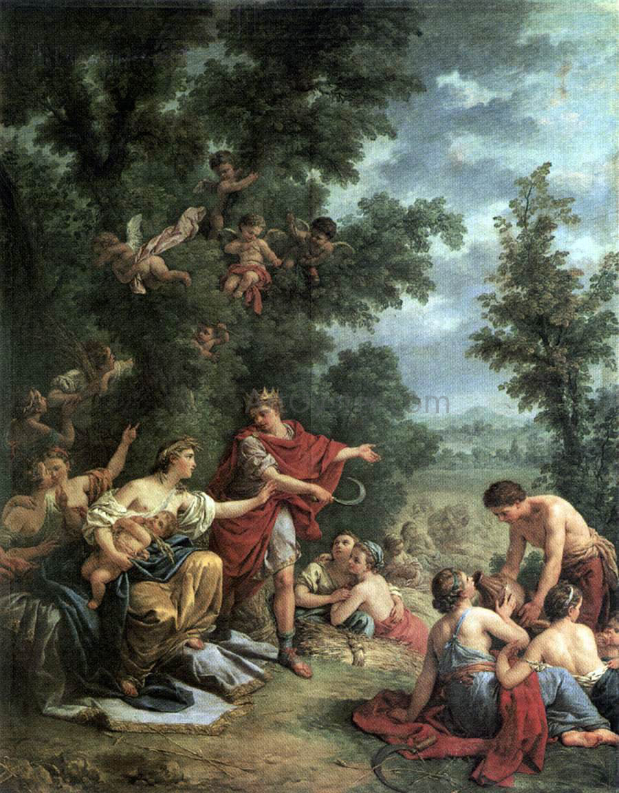 Louis-Jean-Francois Lagrenee Ceres Teaching Agriculture to King Triptolemus - Hand Painted Oil Painting
