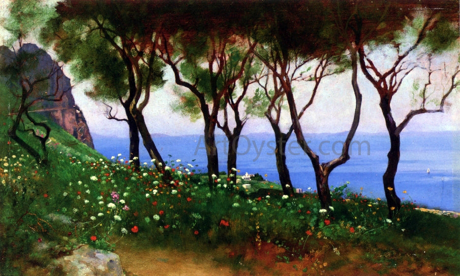 Charles Caryl Coleman Cesina Landscape: Study for 'Twilight and Poppies - Hand Painted Oil Painting