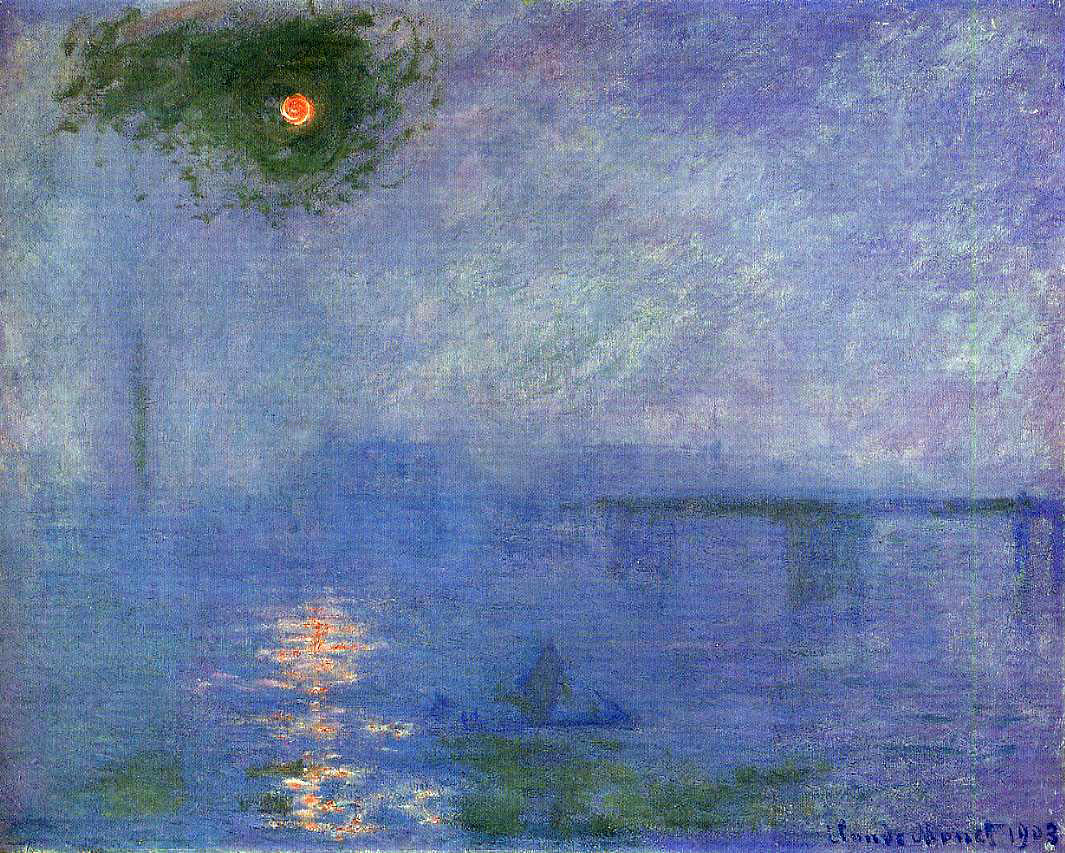 Claude Oscar Monet Charing Cross Bridge, Fog on the Themes - Hand Painted Oil Painting