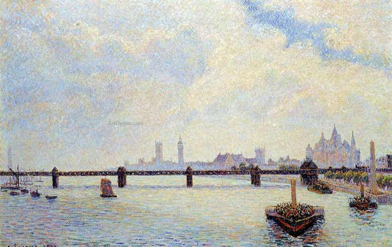 Camille Pissarro Charing Cross Bridge, London - Hand Painted Oil Painting