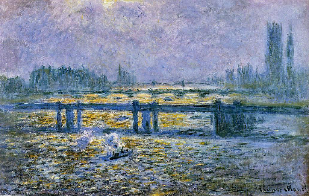 Claude Oscar Monet Charing Cross Bridge, Reflections on the Thames - Hand Painted Oil Painting