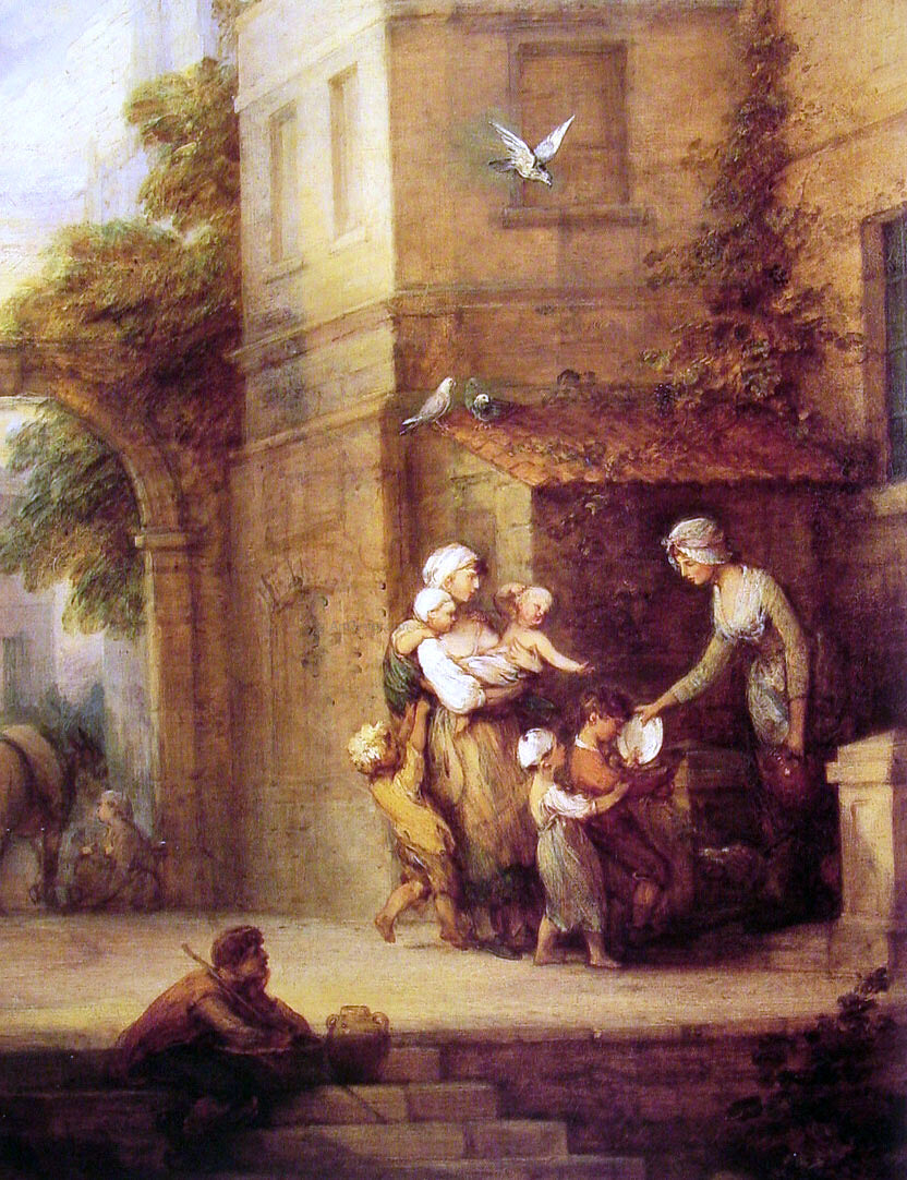  Thomas Gainsborough Charity Relieving Distress - Hand Painted Oil Painting