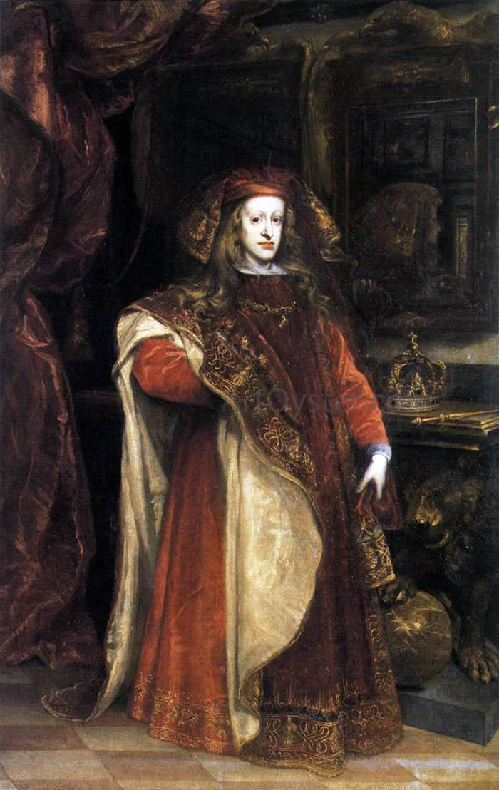 Juan Carreno De Miranda Charles II as Grandmaster of the Golden Fleece - Hand Painted Oil Painting