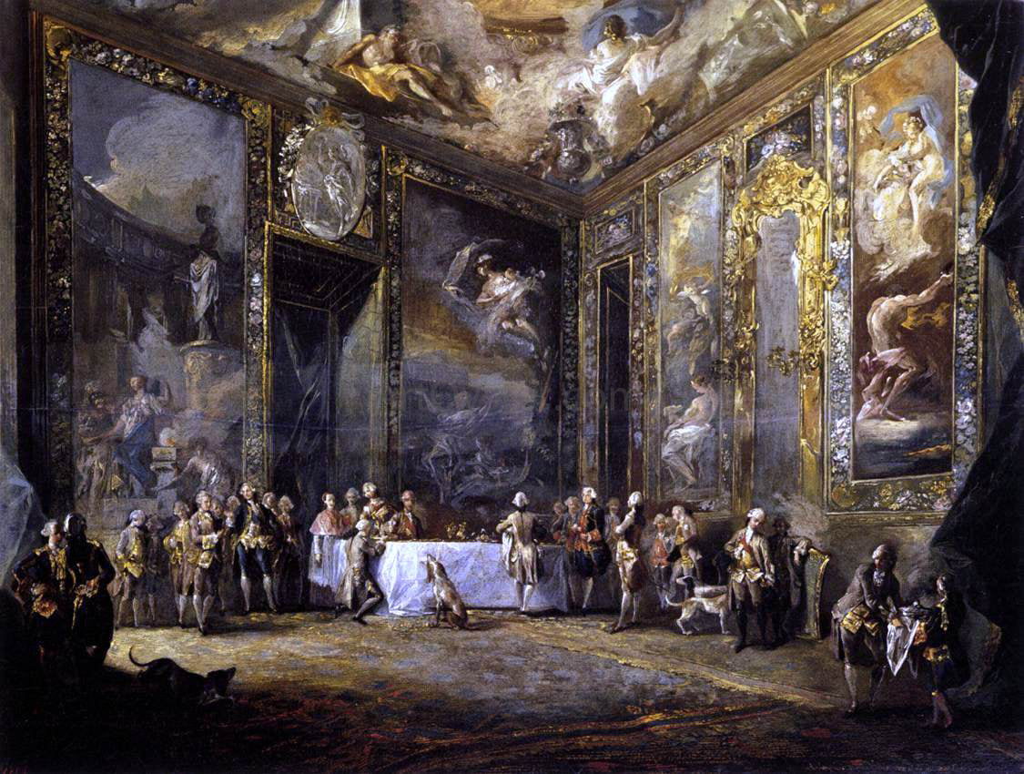 Luis Paret Y Alcazar Charles III Dining Before the Court - Hand Painted Oil Painting