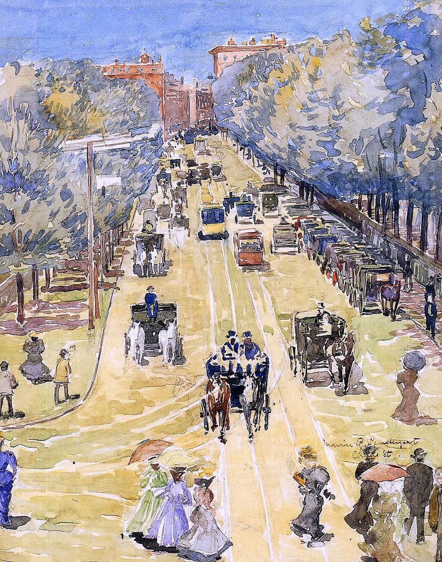 Maurice Prendergast Charles Street, Boston - Hand Painted Oil Painting