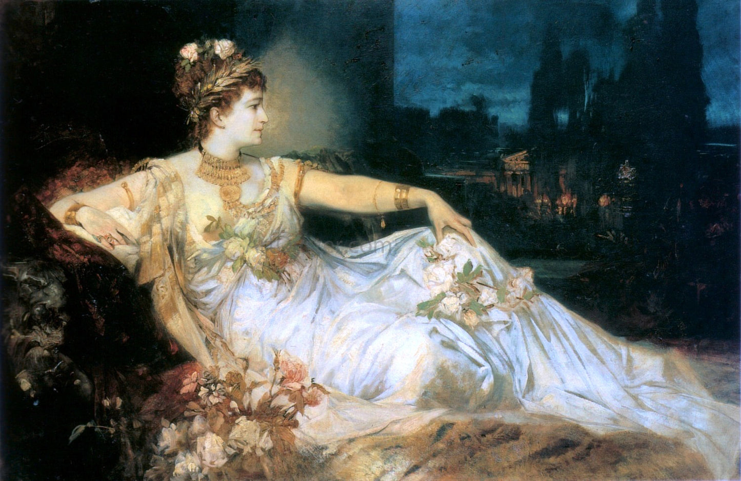 Hans Makart Charlotte Wolter als Messalina - Hand Painted Oil Painting