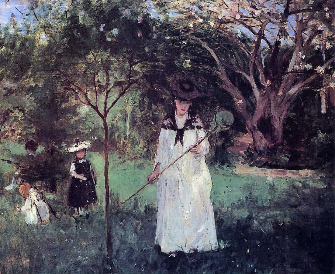  Berthe Morisot Chasing Butterflies - Hand Painted Oil Painting