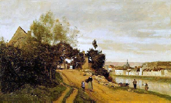 Jean-Baptiste-Camille Corot Chateau Thierry - Hand Painted Oil Painting