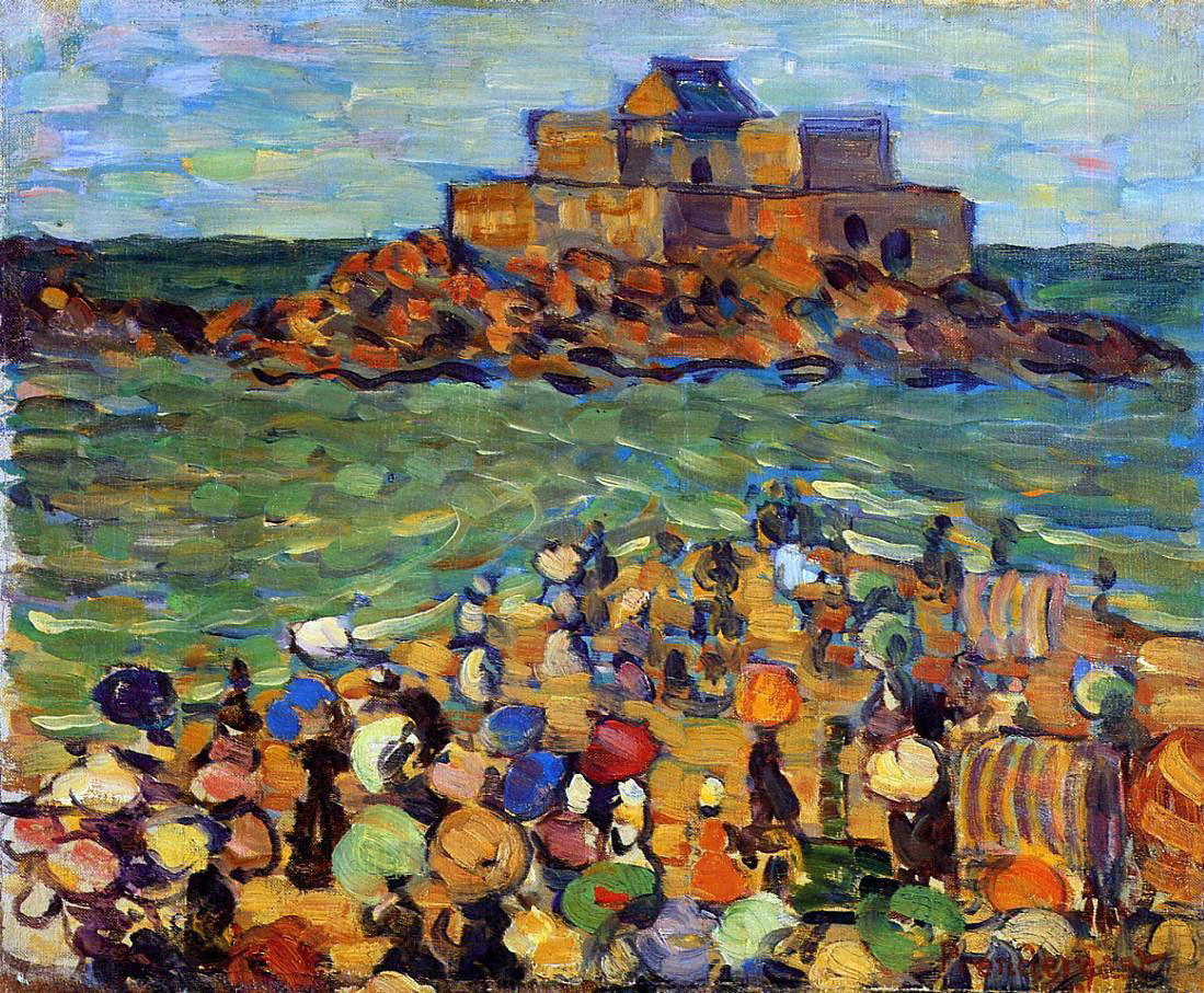 Maurice Prendergast Chateaubriand's Tomb, St Malo (also known as St. Malo - Chateaubriand's Tomb) - Hand Painted Oil Painting