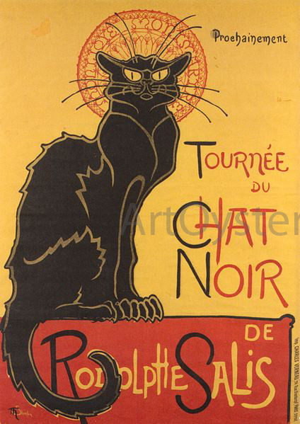 Theophile Alexandre Steinlen Chat Noir - Hand Painted Oil Painting