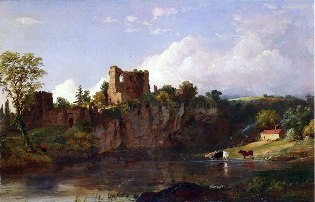 Jasper Francis Cropsey Chepstow Castle on the Wye - Hand Painted Oil Painting