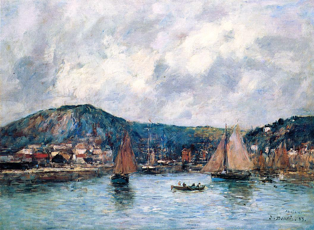 Eugene-Louis Boudin Cherbourg, the Port - Hand Painted Oil Painting