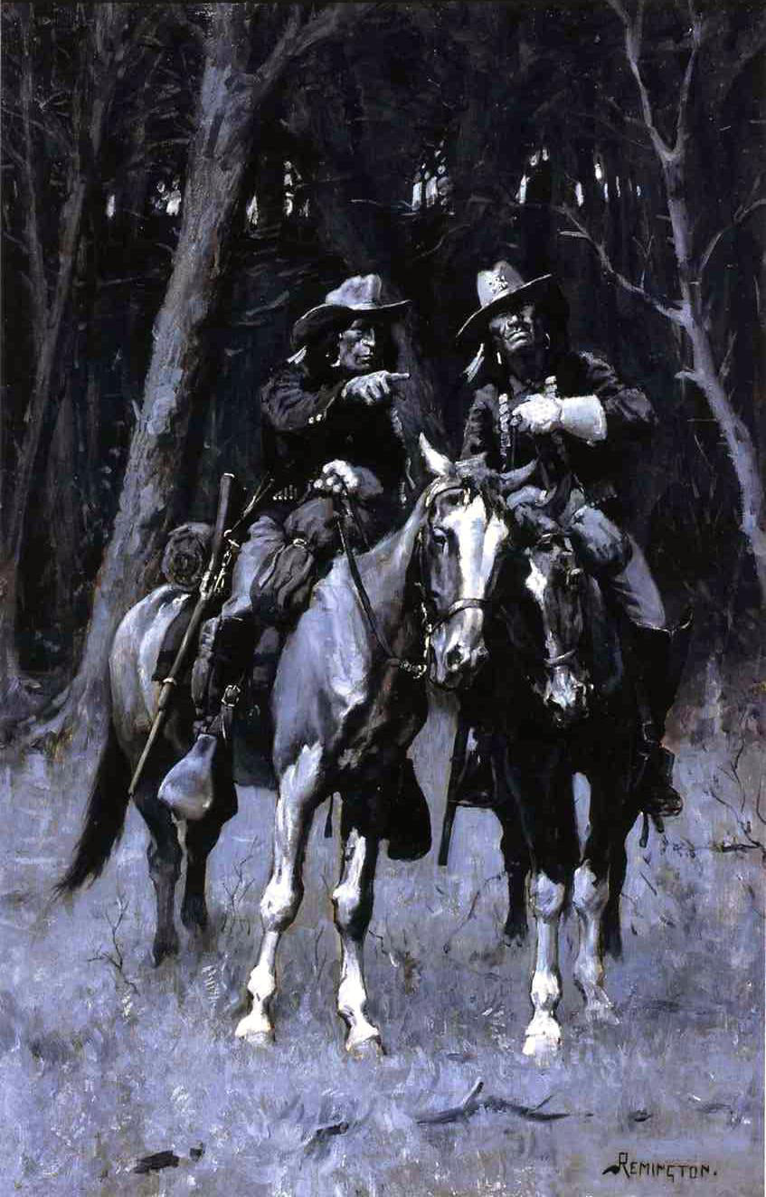 Frederic Remington Cheyenne Scouts Patrolling the Big Timber of the North Canadian, Oklahoma - Hand Painted Oil Painting