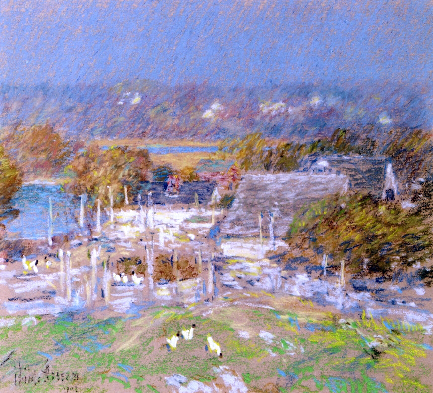 Frederick Childe Hassam Chicken Yard Back of the Holley House - Hand Painted Oil Painting