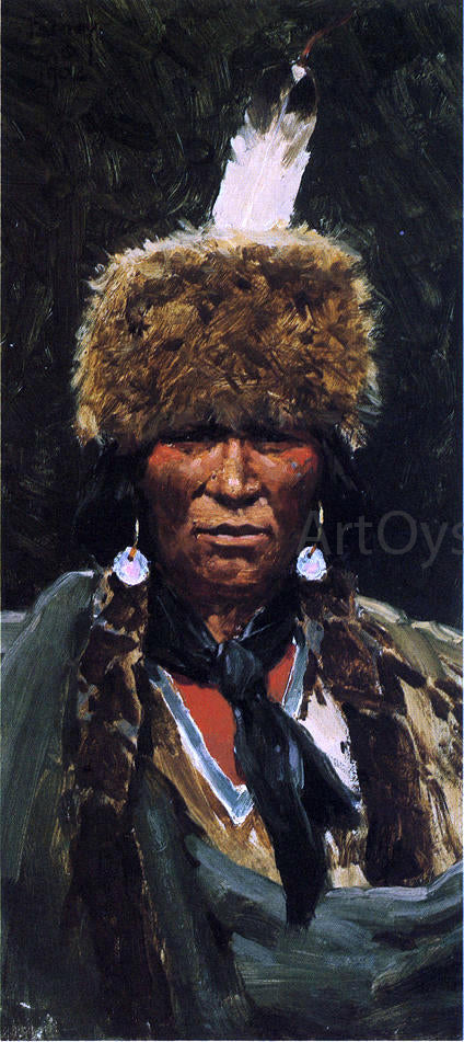 Henry F Farney Chief Ogallala Fire - Hand Painted Oil Painting