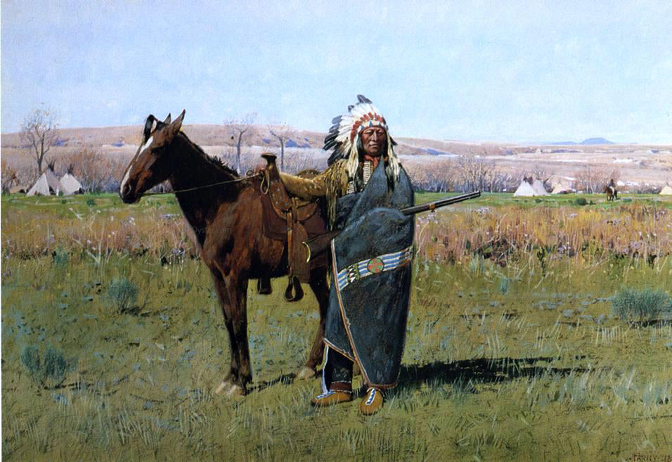 Henry F Farney Chief Spotted Tail - Hand Painted Oil Painting